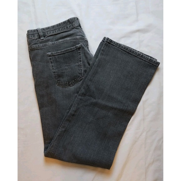 Madison Denim - Madison Jeans Gray Stripe Women's Size 12 Denim (35x29.5) Retro 90s Straight Leg